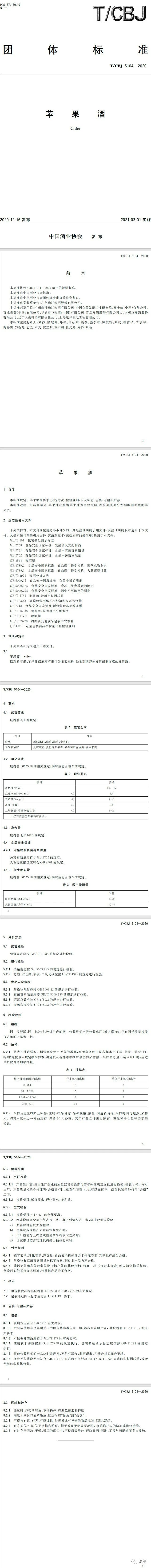 学习|新发布的《司陶特(世涛)啤酒》、《果蔬汁型啤酒》、《苹果酒》团体标准来了 学习|新发布的《司陶特(世涛)啤酒》、《果蔬汁型啤酒》、《苹果酒》团体标准来了
